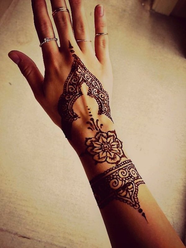 Simple Henna Tattoo On Hand