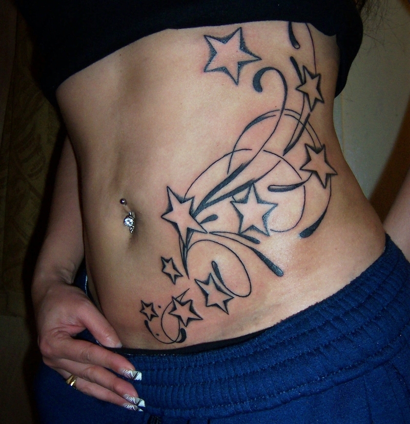 Star Tattoo on Side of Stomach Star Tattoos on Girl Left Side.