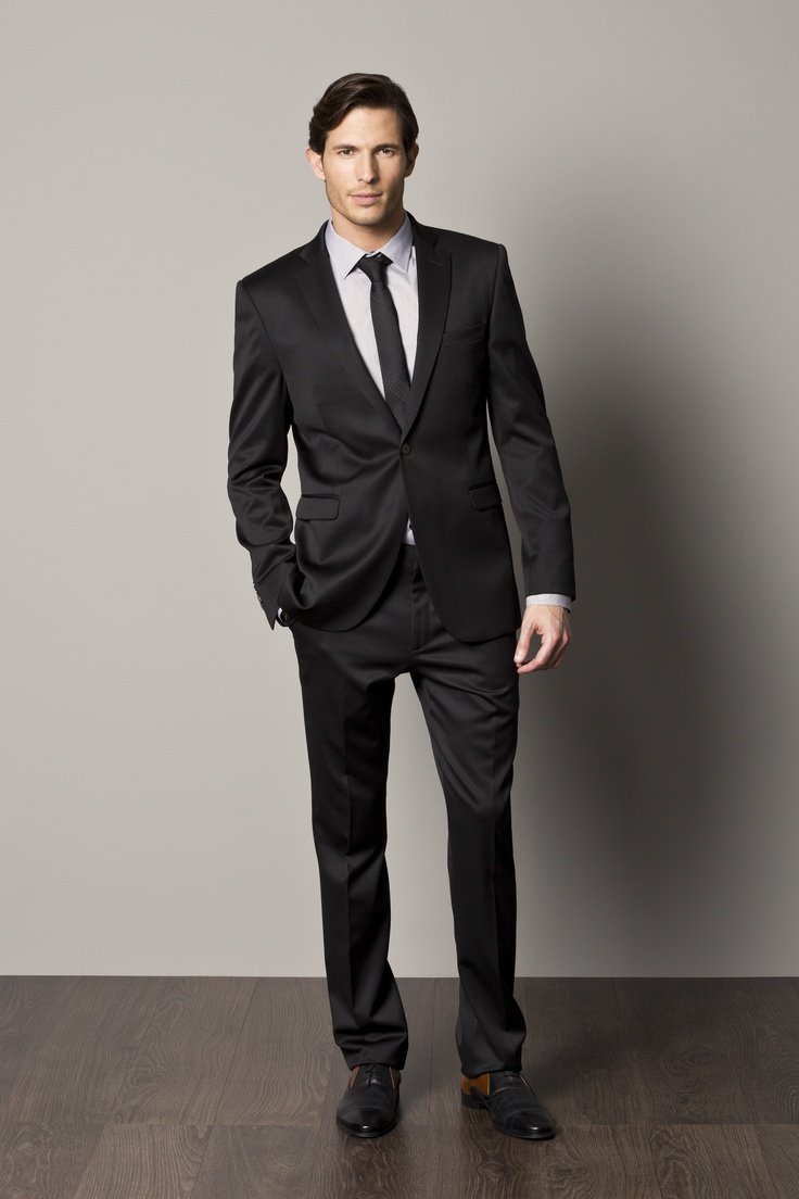 black suit with black tshirt