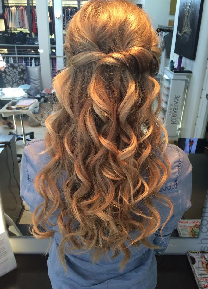 Curly Hairstyle Half Up Half Down